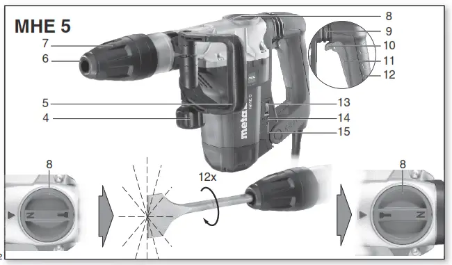 METABO KHE 5-40 Combination Hammer - 2