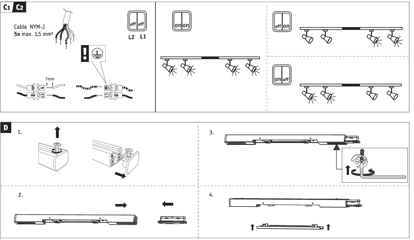 Paulmann 977.65 URail Middle-Feed Chrome Matt 3