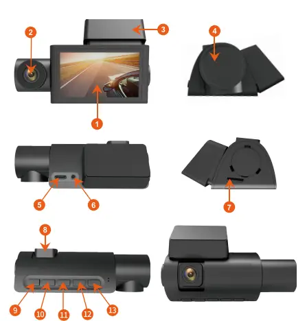 WOLFBOX i07 Dash Channel Camera 1