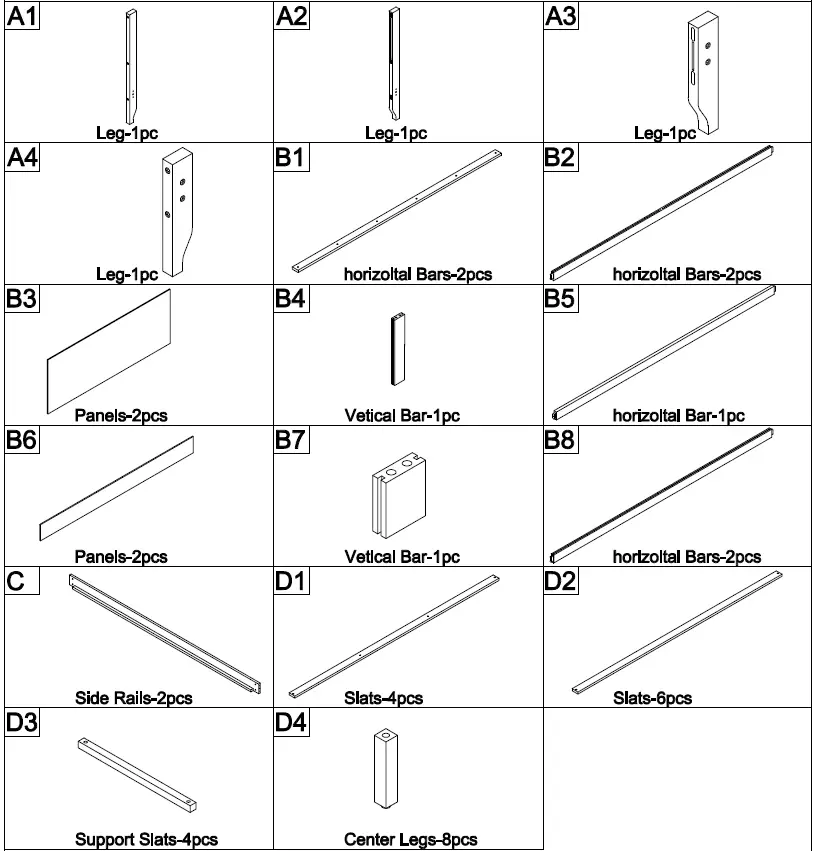 Polibi-WF283526-76.37-Inch-W-Gray-Modern-King-Size-Solid-Wood-Platform-Bed-fig-2