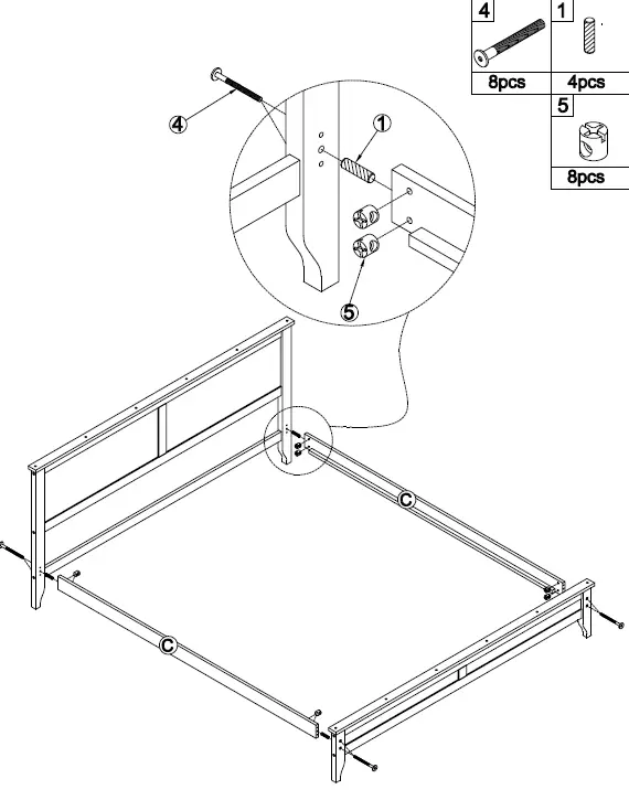 Polibi-WF283526-76.37-Inch-W-Gray-Modern-King-Size-Solid-Wood-Platform-Bed-fig-8