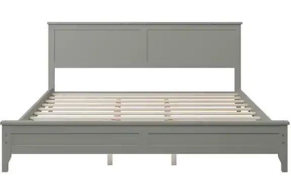 Polibi-WF283526-76.37-Inch-W-Gray-Modern-King-Size-Solid-Wood-Platform-Bed-product