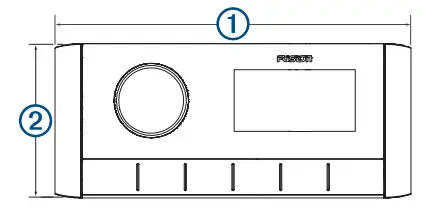 FUSION MS-RA60 Marine Stereo - Front Dimensions
