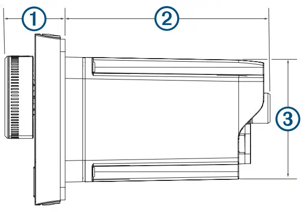 FUSION MS-RA60 Marine Stereo - Side Dimensions