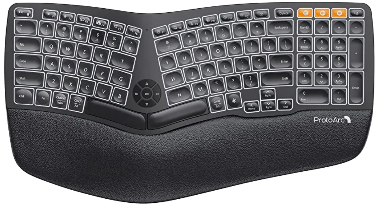 EK01 Backlit Wireless Ergonomic Keyboard
