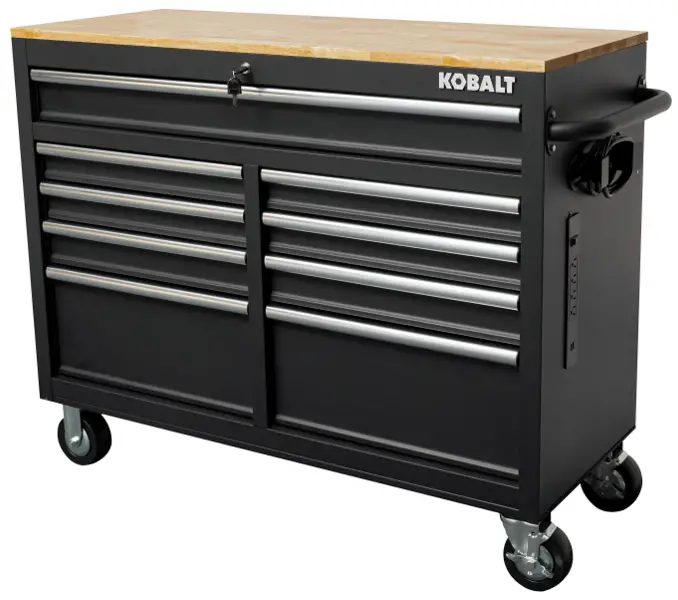 KOBALT H 9 Drawer Black Wood Work Bench-