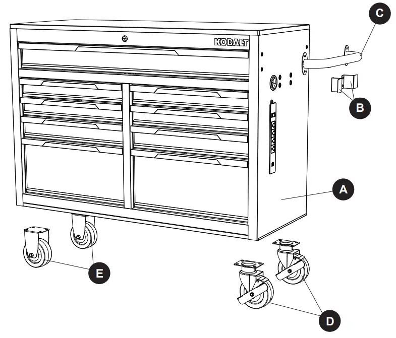 KOBALT H 9 Drawer Black Wood Work Bench-fig1