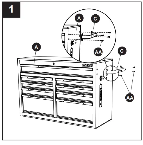 KOBALT H 9 Drawer Black Wood Work Bench-fig3