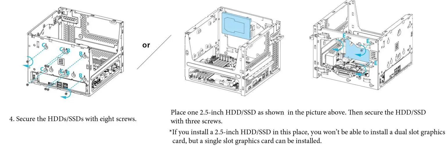 ASRock DeskMeet X300 Series Compact PC Installation Guide - Installing the 2.5 inch HDD