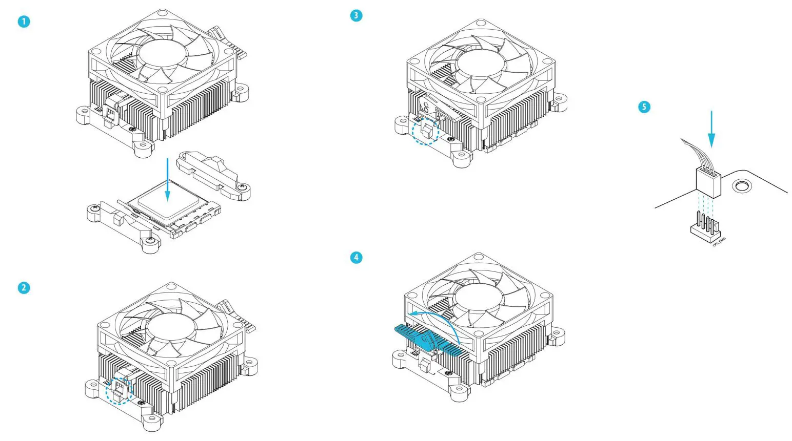 ASRock DeskMeet X300 Series Compact PC Installation Guide - Installing the CPU Fan and Heatsink