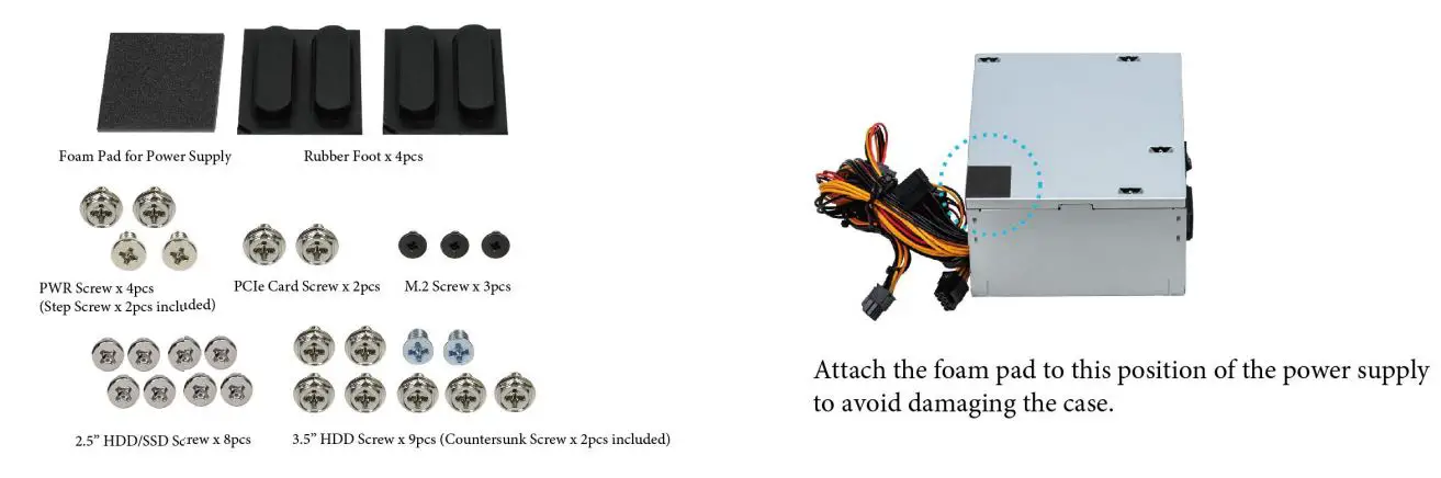 ASRock DeskMeet X300 Series Compact PC Installation Guide - Screw Package