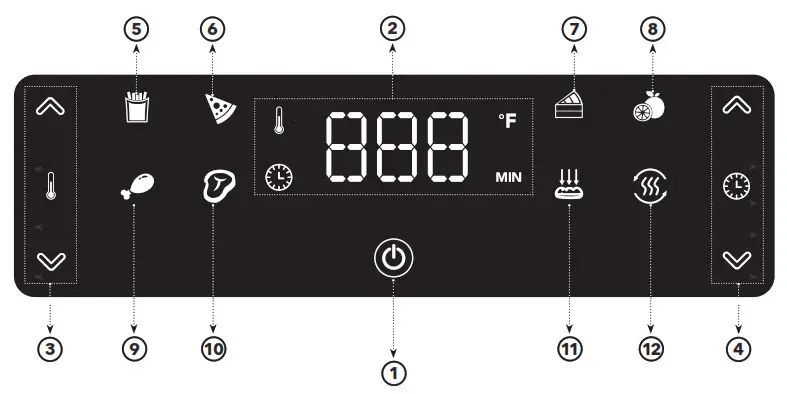 PowerXL Slimline Air Fryer LF-20 (5 Qt.) - Using the Control Panel