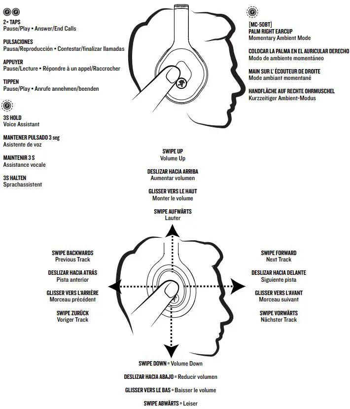 MACKIE MC-50BT Wireless Headphones with Wide Band Active Noise Cancelling-FIG4