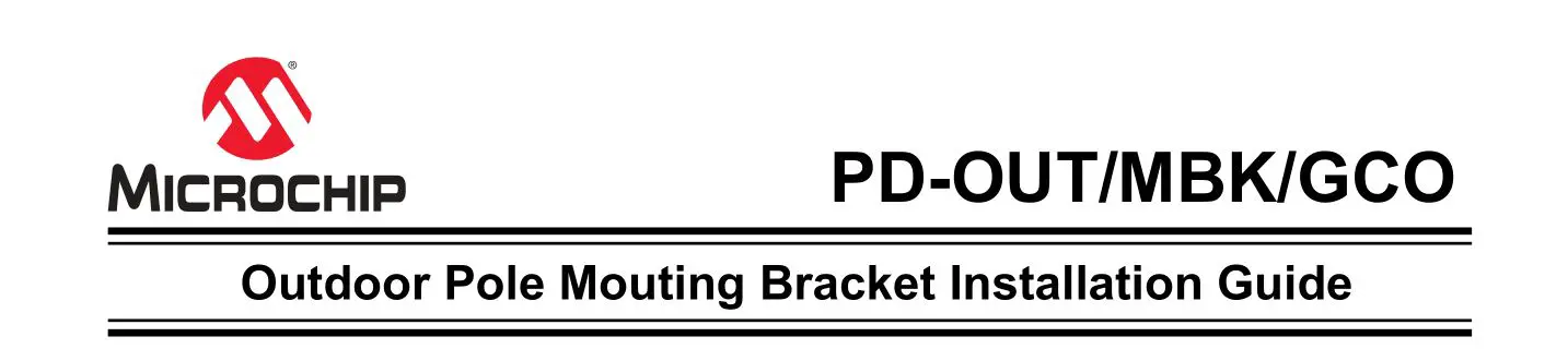 MICROCHIP PD-OUT-MBK-GCO Outdoor Pole Mounting Bracket Installation Guide