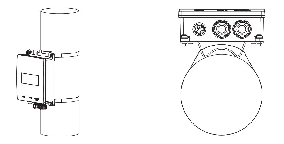 MICROCHIP PD-OUT-MBK-GCO Outdoor Pole Mounting Bracket - Place the midspan pole bracket assembly onto the pole