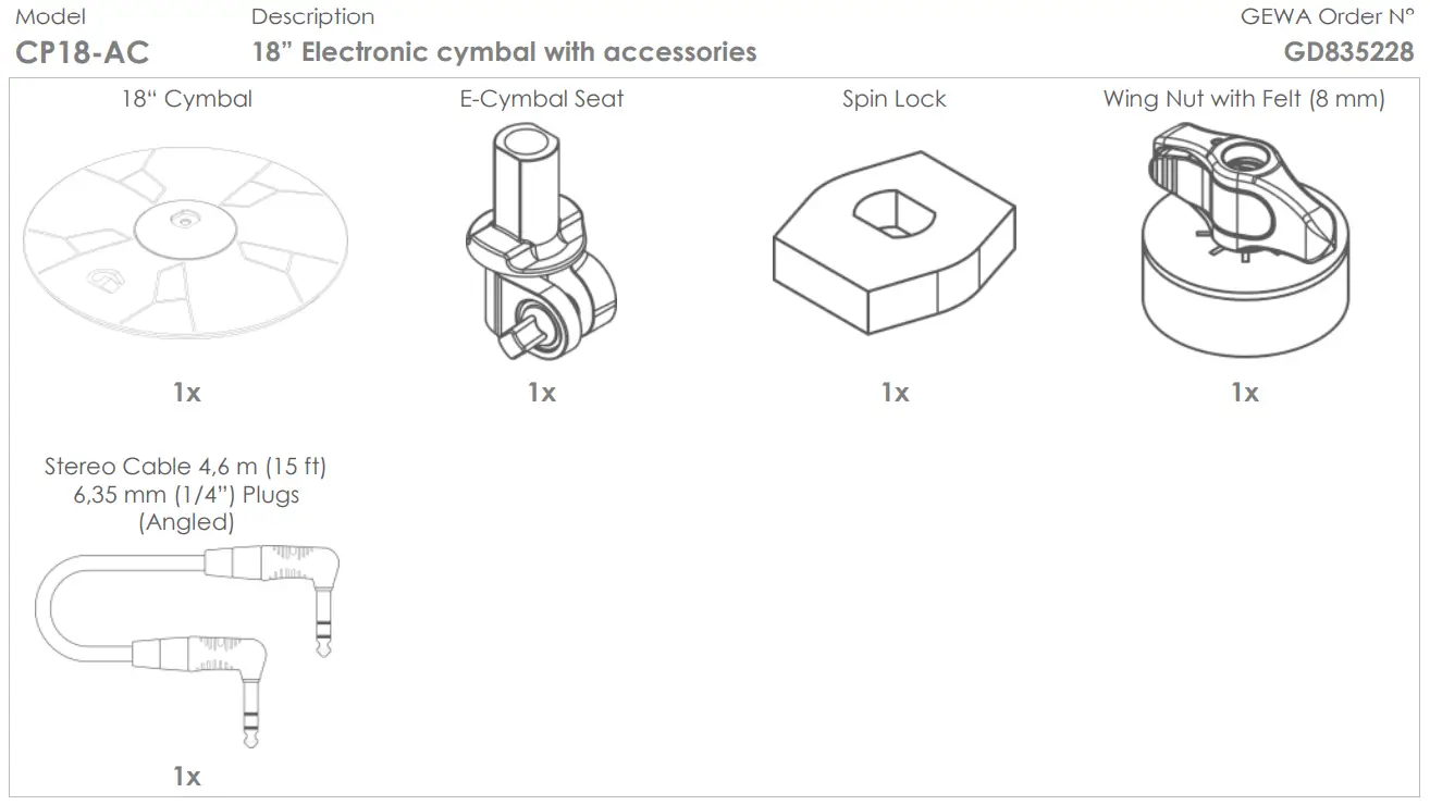 GEWA Electronic Cymbals - PACKAGE15