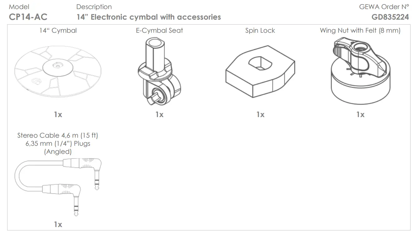 GEWA Electronic Cymbals - PACKAGE2+6+