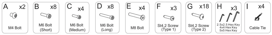 FLEXISPOT EF1B-5528B Duplex Standing Desk Installation Guide - Accessory Package