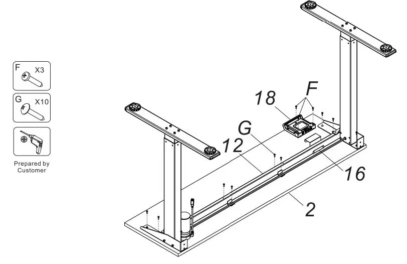 FLEXISPOT EF1B-5528B Duplex Standing Desk Installation Guide - Install Adapter Holder, Front Board, and Keypad