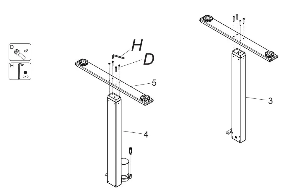 FLEXISPOT EF1B-5528B Duplex Standing Desk Installation Guide - Install Desk Feet