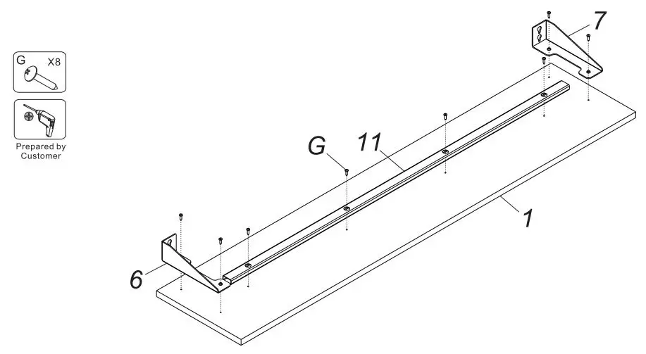FLEXISPOT EF1B-5528B Duplex Standing Desk Installation Guide - Install Support Plates Rear Board
