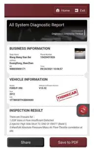 THINKCAR THANKTOOL X5 Remote Diagnose Equipment - sestem repot