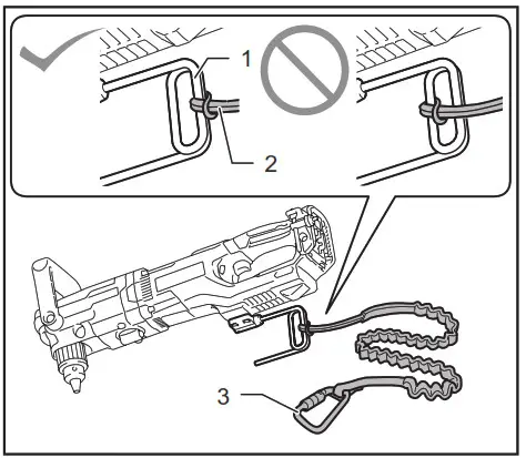 makita DA001G Cordless Angle Drill - Double looped portion