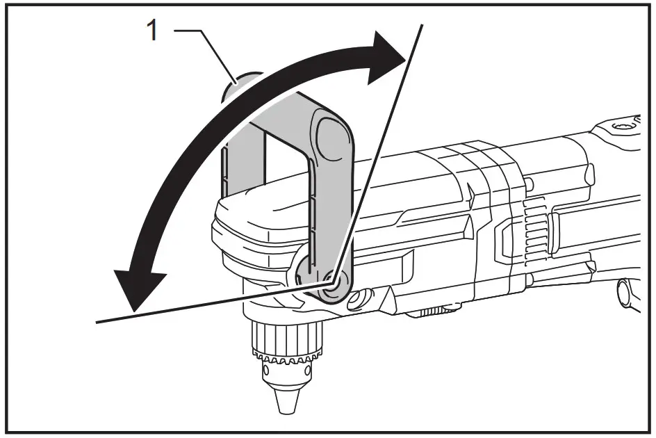makita DA001G Cordless Angle Drill - Front handle 2