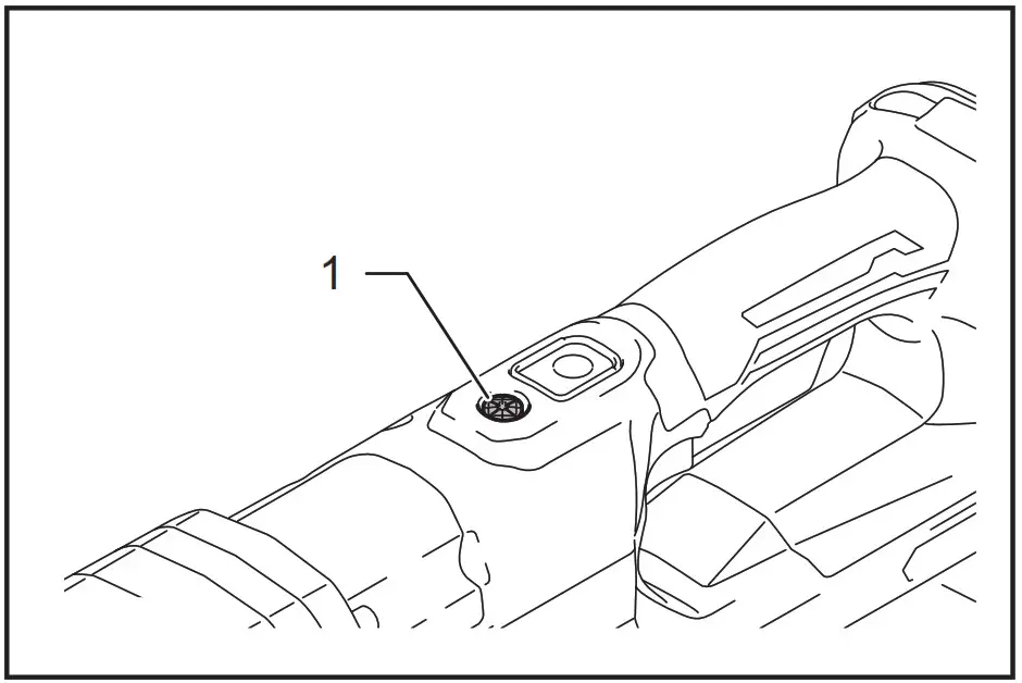 makita DA001G Cordless Angle Drill - Mode indicator