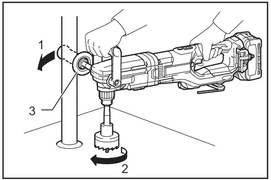 makita DA001G Cordless Angle Drill - Reversing switch action
