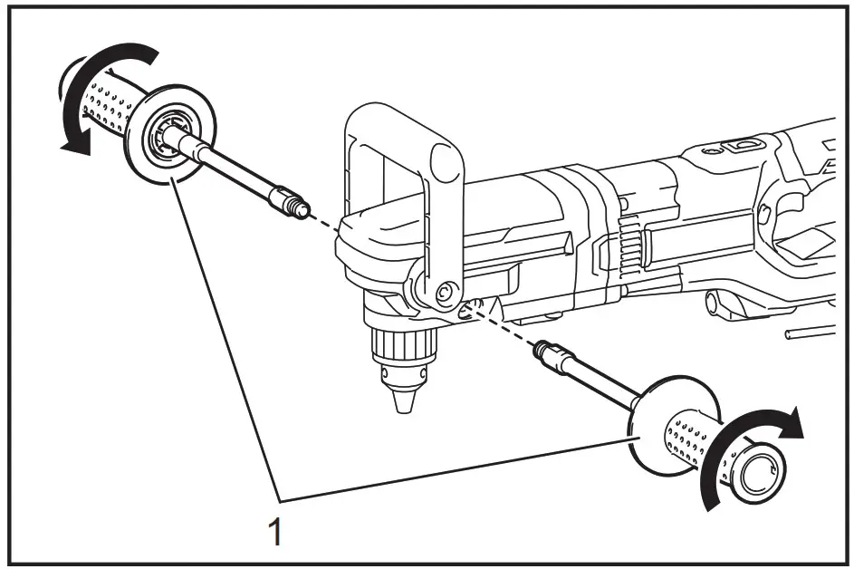 makita DA001G Cordless Angle Drill - Side grip