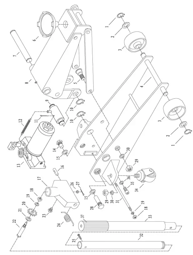 Clarke CTJ3000C 3 Tonne Garage Jack - GENERAL ASSEMBLY