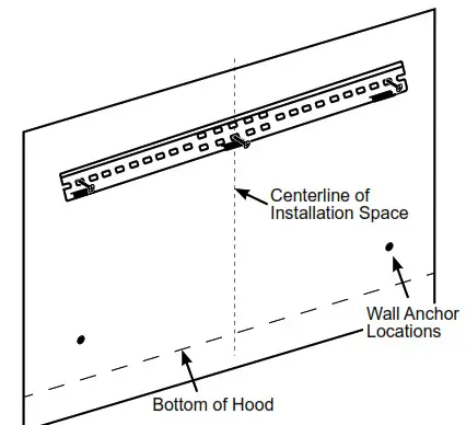 CAFE CVW9304 Vented Range Hoods- Hole Locations