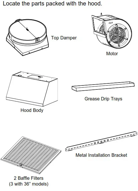 CAFE CVW9304 Vented Range Hoods- PARTS PROVIDED