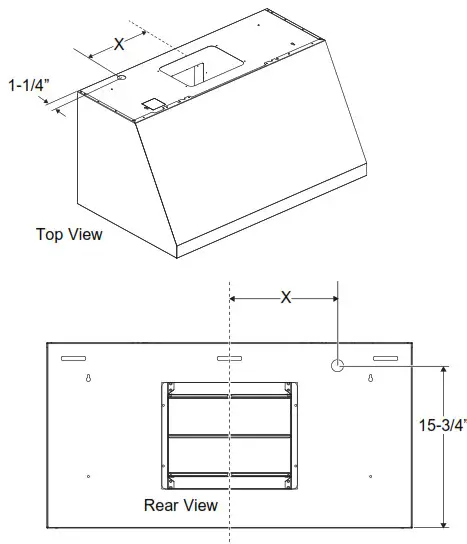 CAFE CVW9304 Vented Range Hoods- Wiring Location