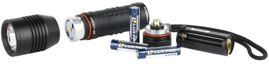 LUXPRO LP500V2 Advanced Small Handheld LED Flashlight - Battery