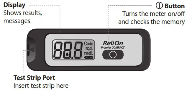 ReliOn A6E0C632 Blood Glucose Monitoring - ReliOn™ Premier COMPACT Blood