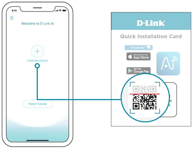 D Link E15 Wi Fi 6 Extender - QR code