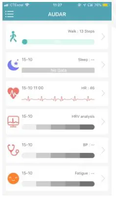 AUDAR Smart Healthcare Wristband - Home Page