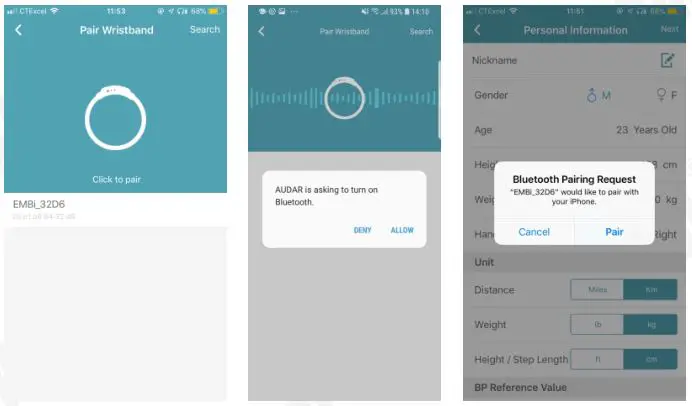 AUDAR Smart Healthcare Wristband - Pairing