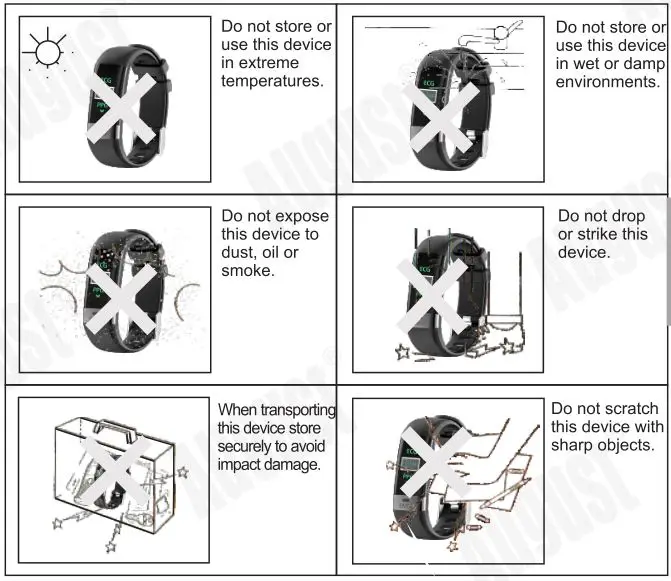 AUDAR Smart Healthcare Wristband - Storage and Use