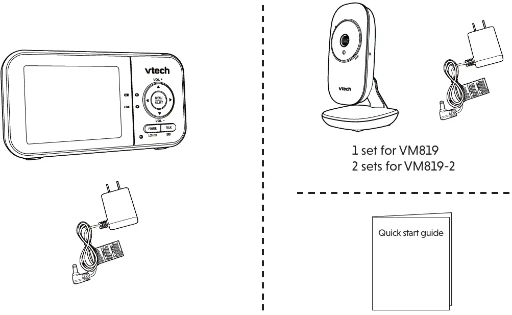 vtech VM819-2 Video Baby Monitor