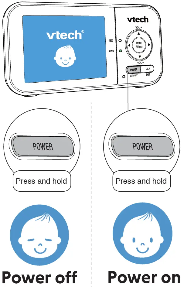 vtech VM819-2 Video Baby Monitor