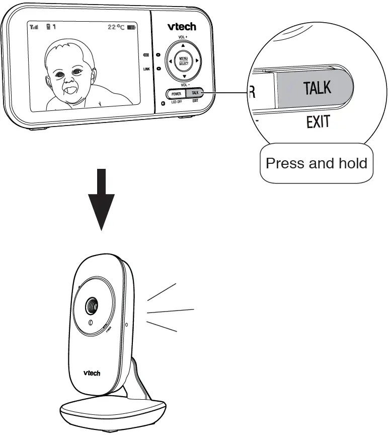 vtech VM819-2 Video Baby Monitor