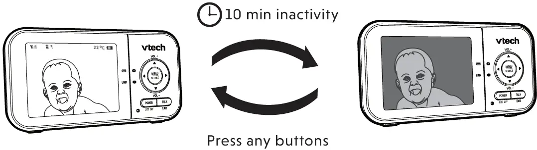 vtech VM819-2 Video Baby Monitor