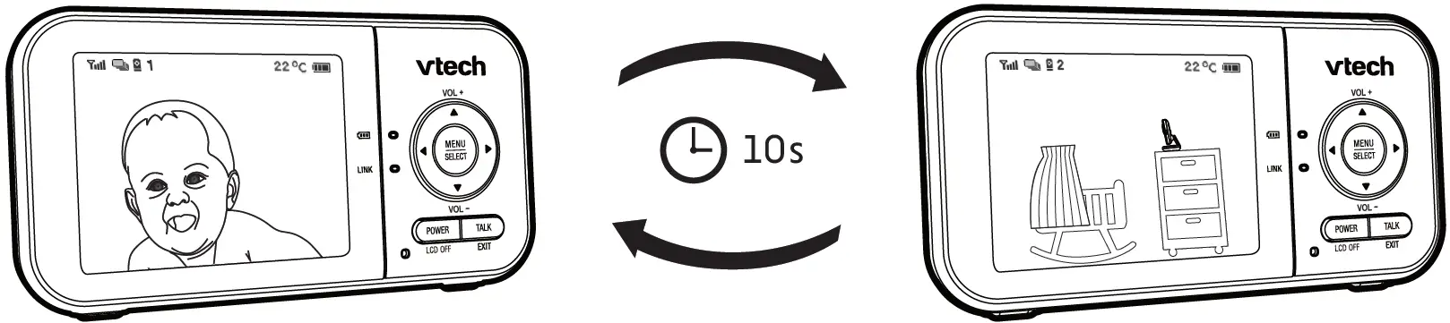 vtech VM819-2 Video Baby Monitor