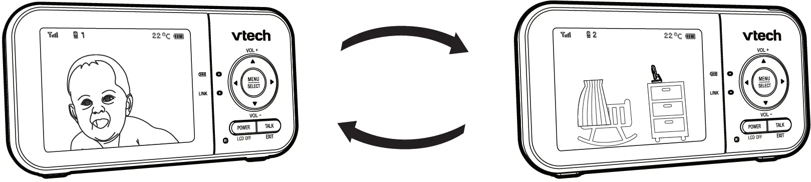 vtech VM819-2 Video Baby Monitor