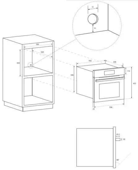 Haier HWO45NB6T0B1 I Touch Compact Series 6 Oven - INSTALLING THE OVEN IN THE COUNTER