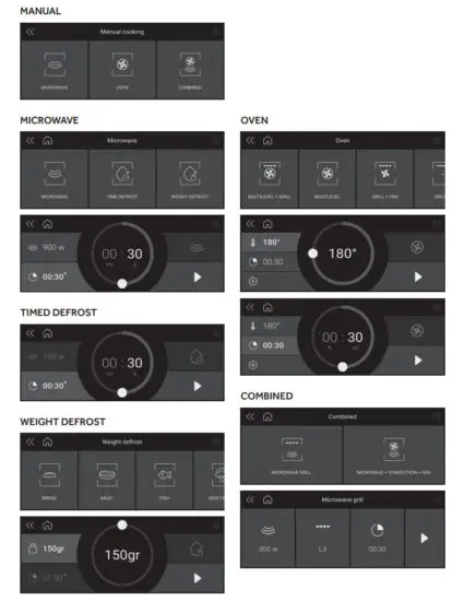 Haier HWO45NB6T0B1 I Touch Compact Series 6 Oven - MAIN MENU 2
