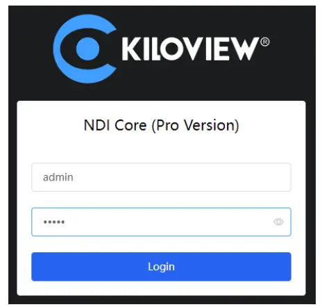 Login to NDI CORE MAX